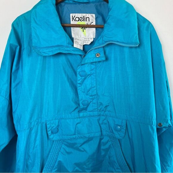 Blue Vintage Kaelin Tech 100% Nylon Pullover Jacket Windbreaker Size Medium - Picture 3 of 14